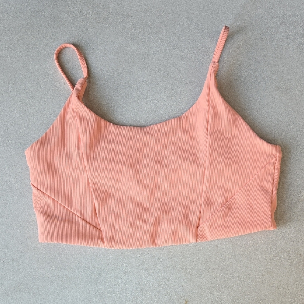 Kyodan Coral Ribbed Bra Top Peach L